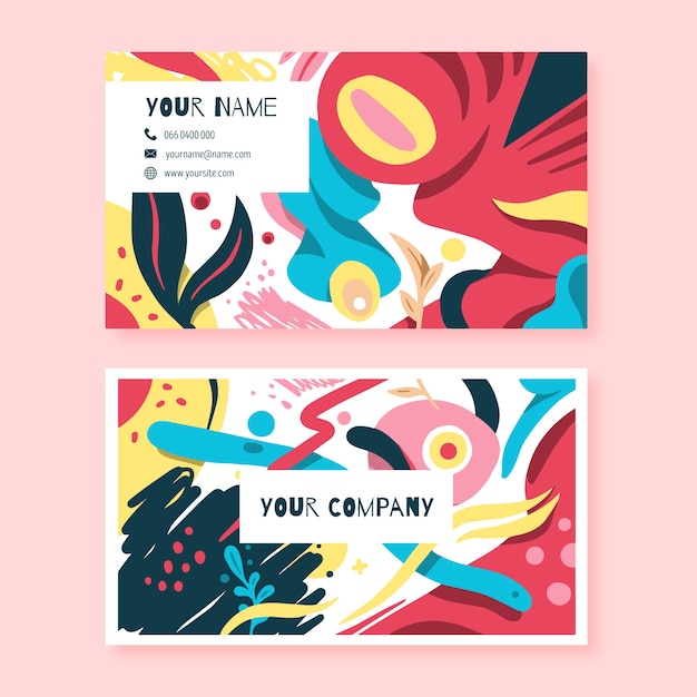 Free vector painted abstract business card