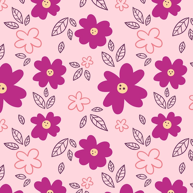 Painted abstract floral pattern