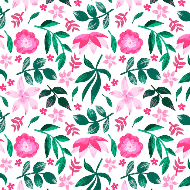 Painted abstract floral pattern