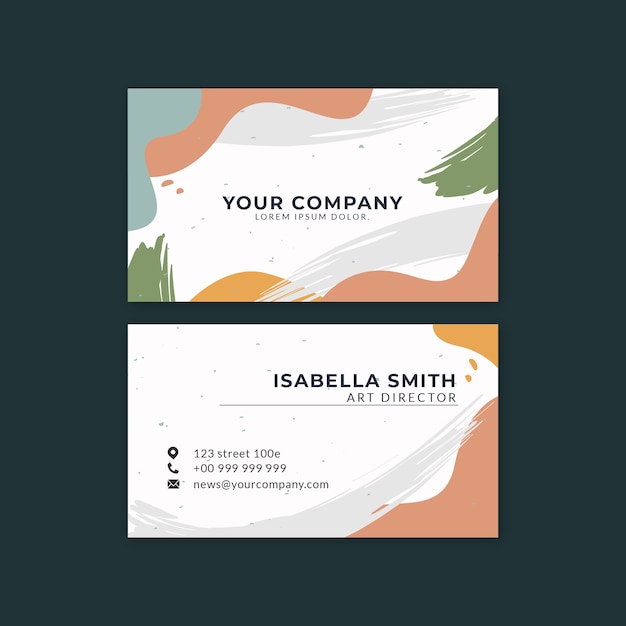Painted business card template