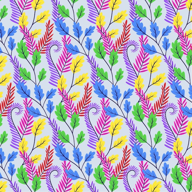 Free vector painted colorful exotic floral pattern