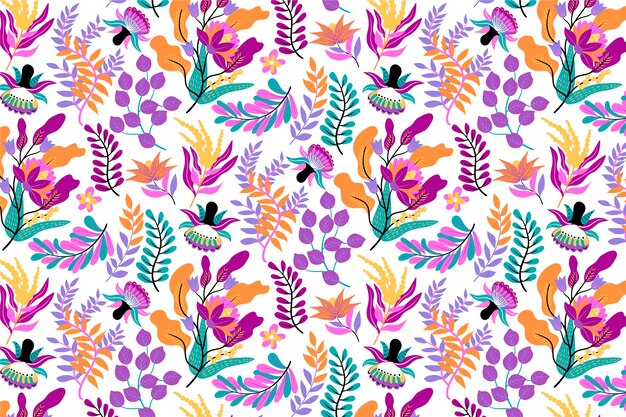 Painted exotic floral pattern