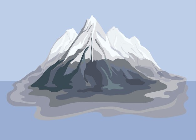 Painted mountain view landscape illustration