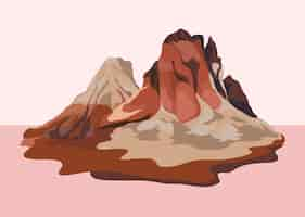 Free vector painted mountain view landscape illustration