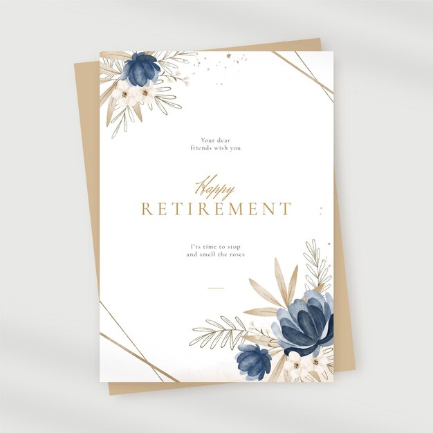 Painted retirement greeting card