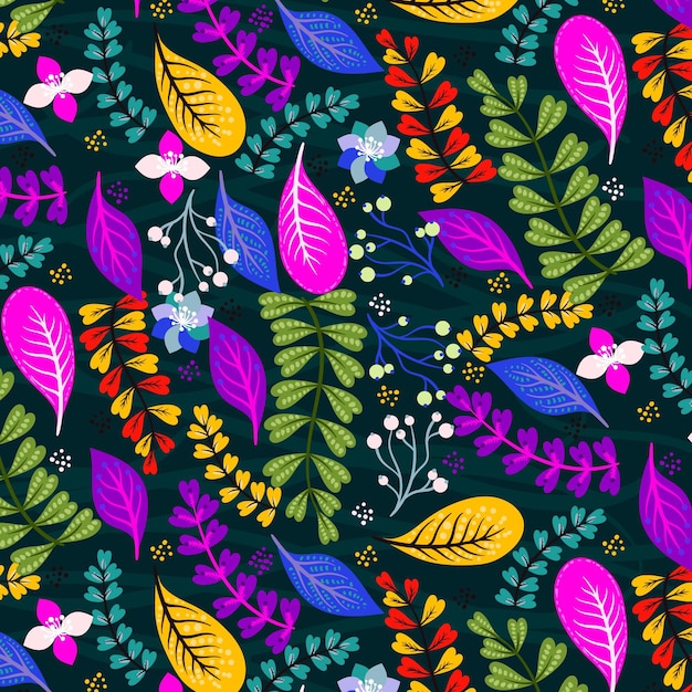 Free vector painted tropical floral pattern