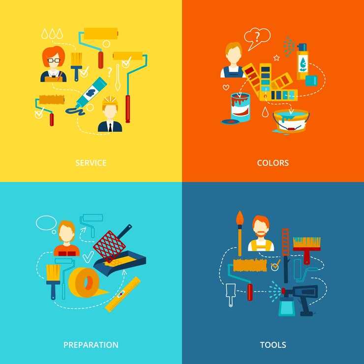Free Vector painter items design