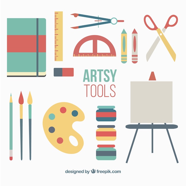 Artists Equipment Drawing and Painting Tools Set Realistic Vector  Illustration. Art Hobby Instrument Stock Vector - Illustration of bundle,  mockup: 258983233