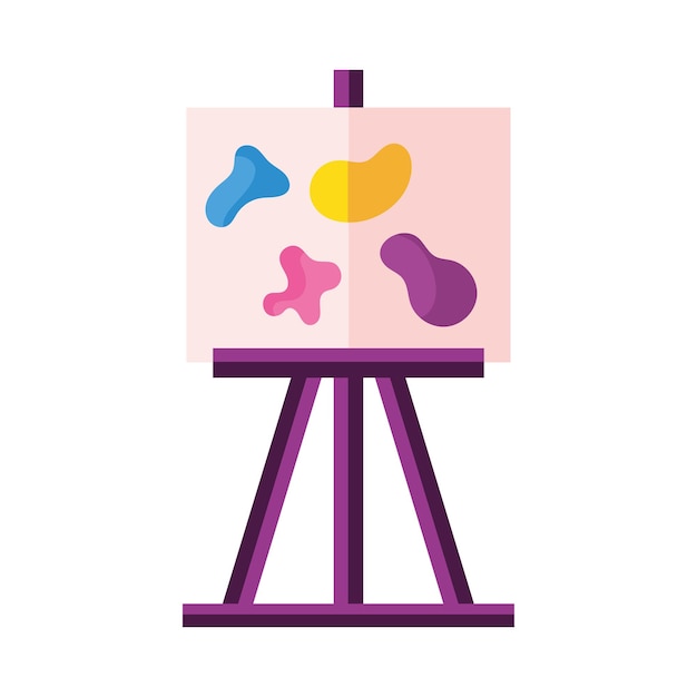 Free vector painting on easel artist working