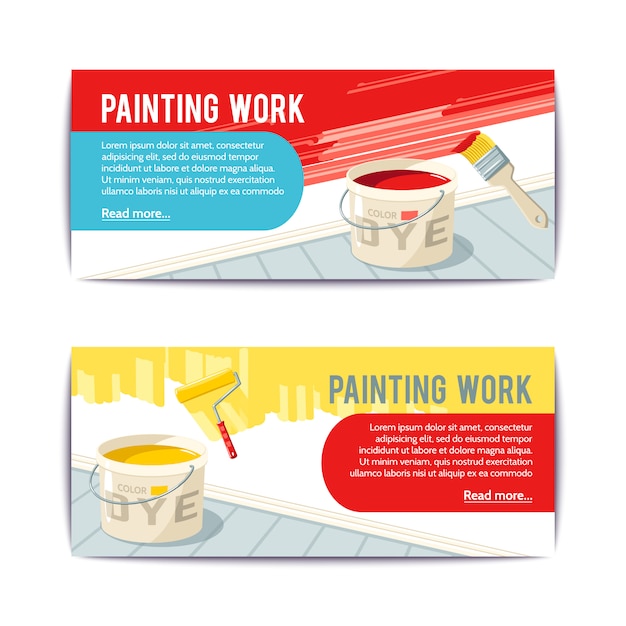 Free vector painting work banners