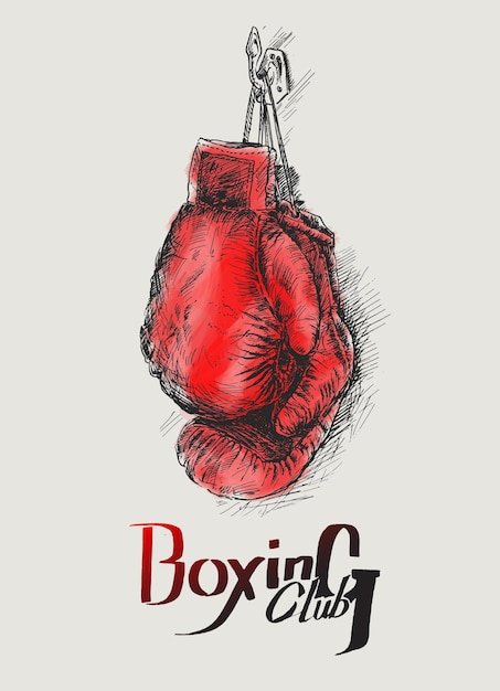 Free vector pair of boxing gloves hand drawn sketch vector illustration