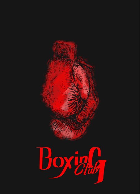 Pair of Boxing gloves Hand Drawn Sketch Vector illustration