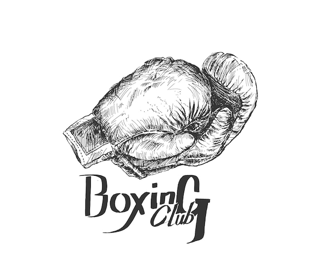 Pair of boxing gloves hand drawn sketch vector illustration