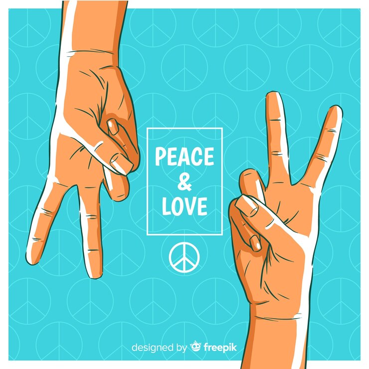 Free Vector pair of hands hand peace sign background