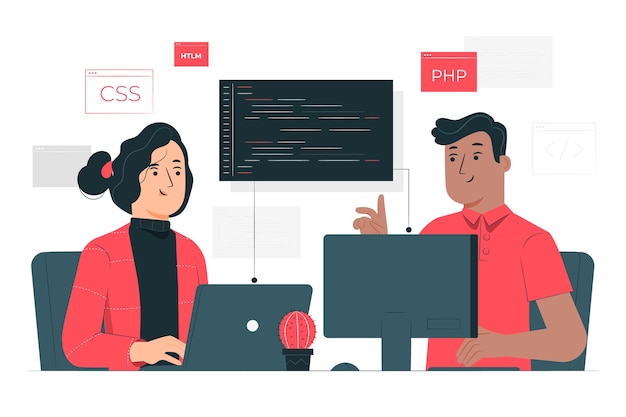 Pair programming concept illustration