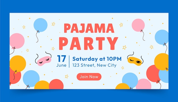 Pajamas party template design