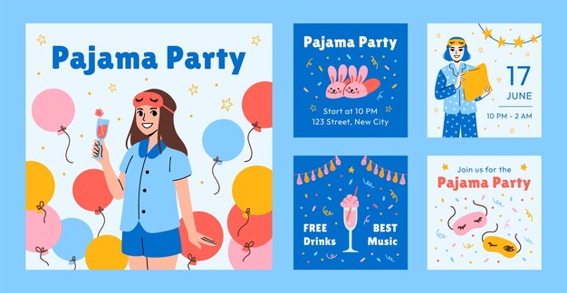 Pajamas party template design