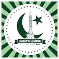 Free vector pakistan day 14th august