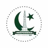 Free vector pakistan day label