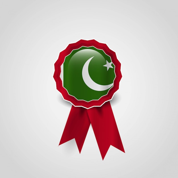 Pakistan flag badge design vector