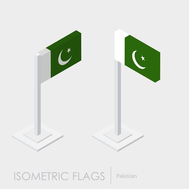 파키스탄 국기 아이소 메트릭 스타일, 3D 스타일, 다른보기