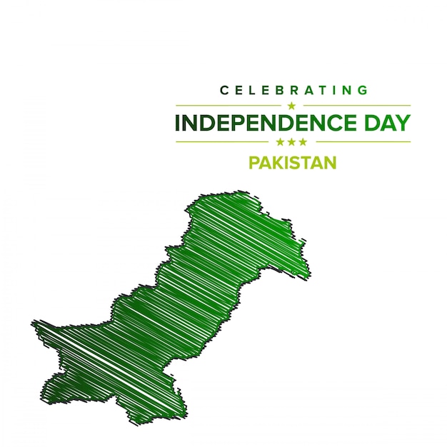 파키스탄지도와 파키스탄 독립 기념일.