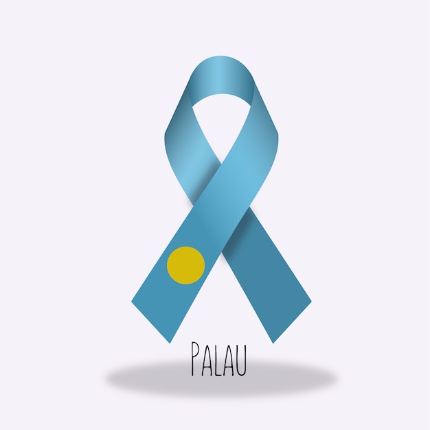 Palau flag ribbon design