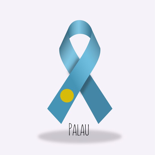 Palau flag ribbon design