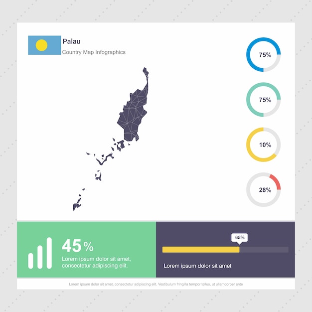 Шаблон карты и флага Палау