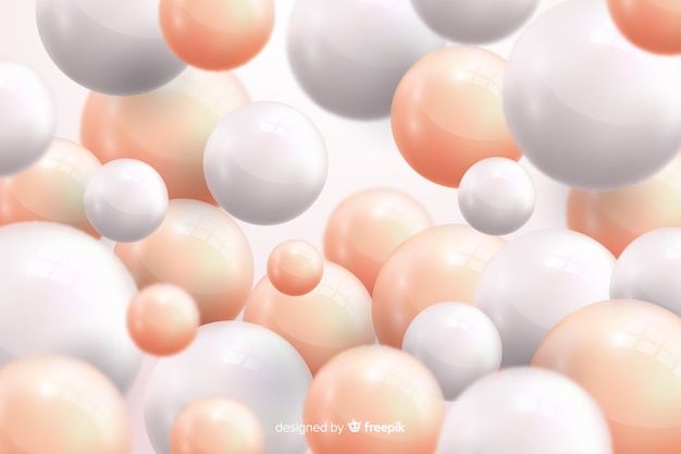 Free vector pale realistic flowing glossy balls background