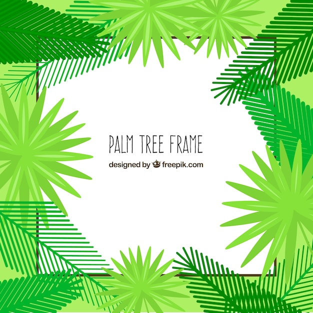 Бесплатное векторное изображение Рамка для пальм в плоском дизайне