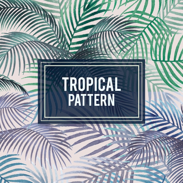 Palm leaves pattern mockup illustration