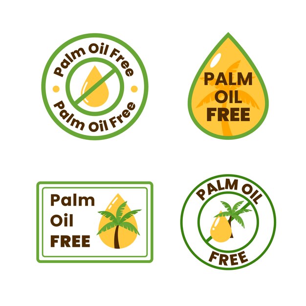 Palm oil free sign set