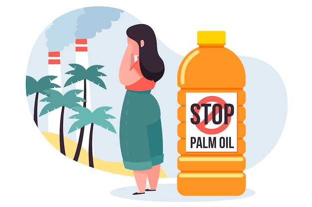 Free vector palm oil producing industry concept