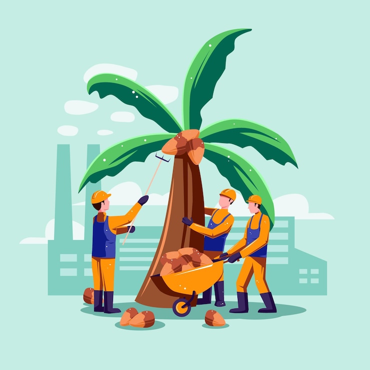 Free Vector palm oil producing industry