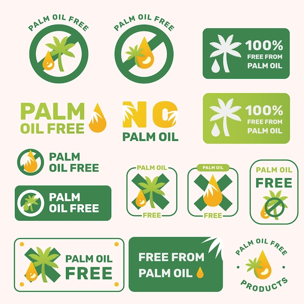 Free vector palm oil sign collection