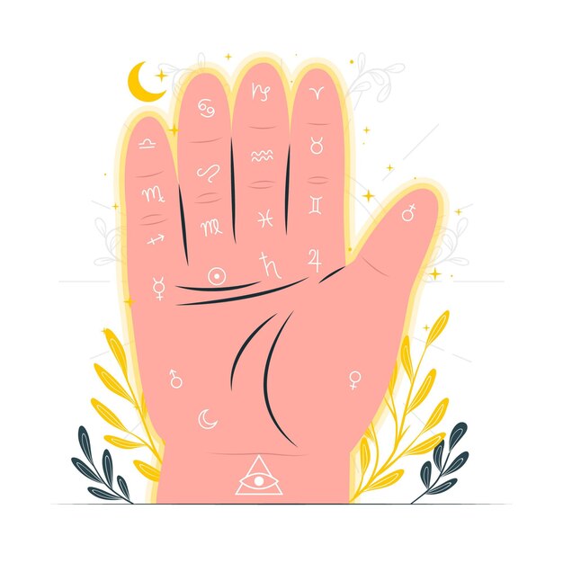 Palm reading concept illustration