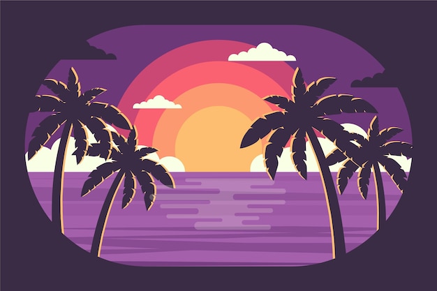 Free vector palm silhouette wallpaper