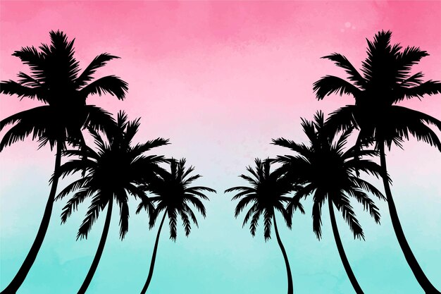 Palm silhouettes background design