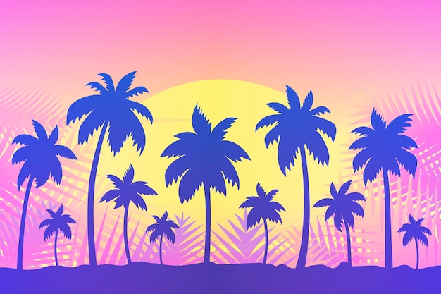 Free vector palm silhouettes background design