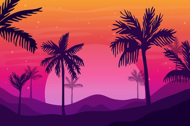 Palm silhouettes background style