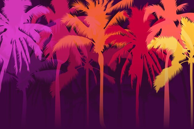 Palm silhouettes background