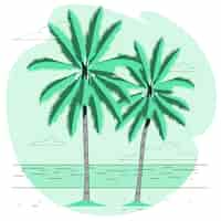 Free vector palm tree concept illustration