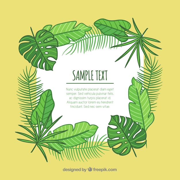 Free vector palm tree leaves frame