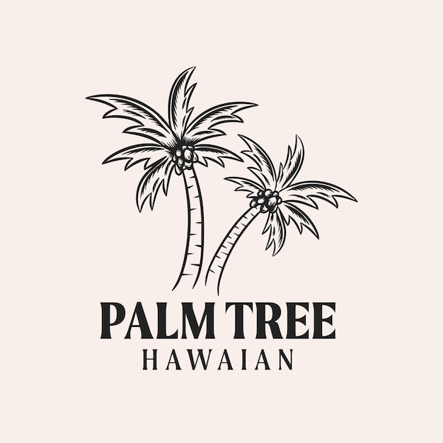 Palm tree logo design vector illustration