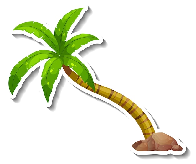 Free vector palm tree sticker isolated on white background