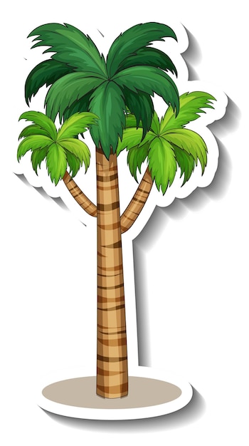 Palm tree sticker isolated on white background