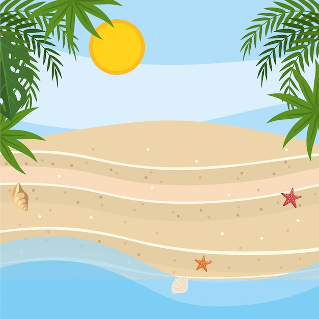 Free vector palm tree of summer season