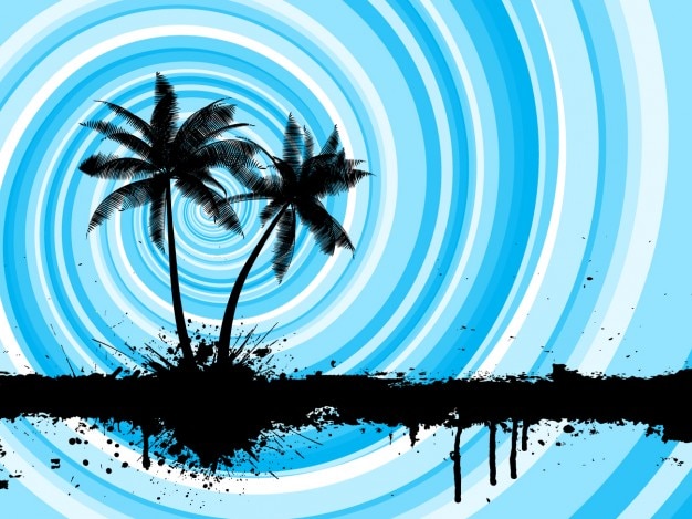 Palm Trees Beach Background Free Vector – Download for Vector Illustration