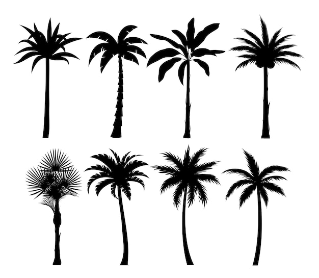 植物と木のシルエットのセット 無料のベクター 植物と木のシルエットのセット 無料のベクター
